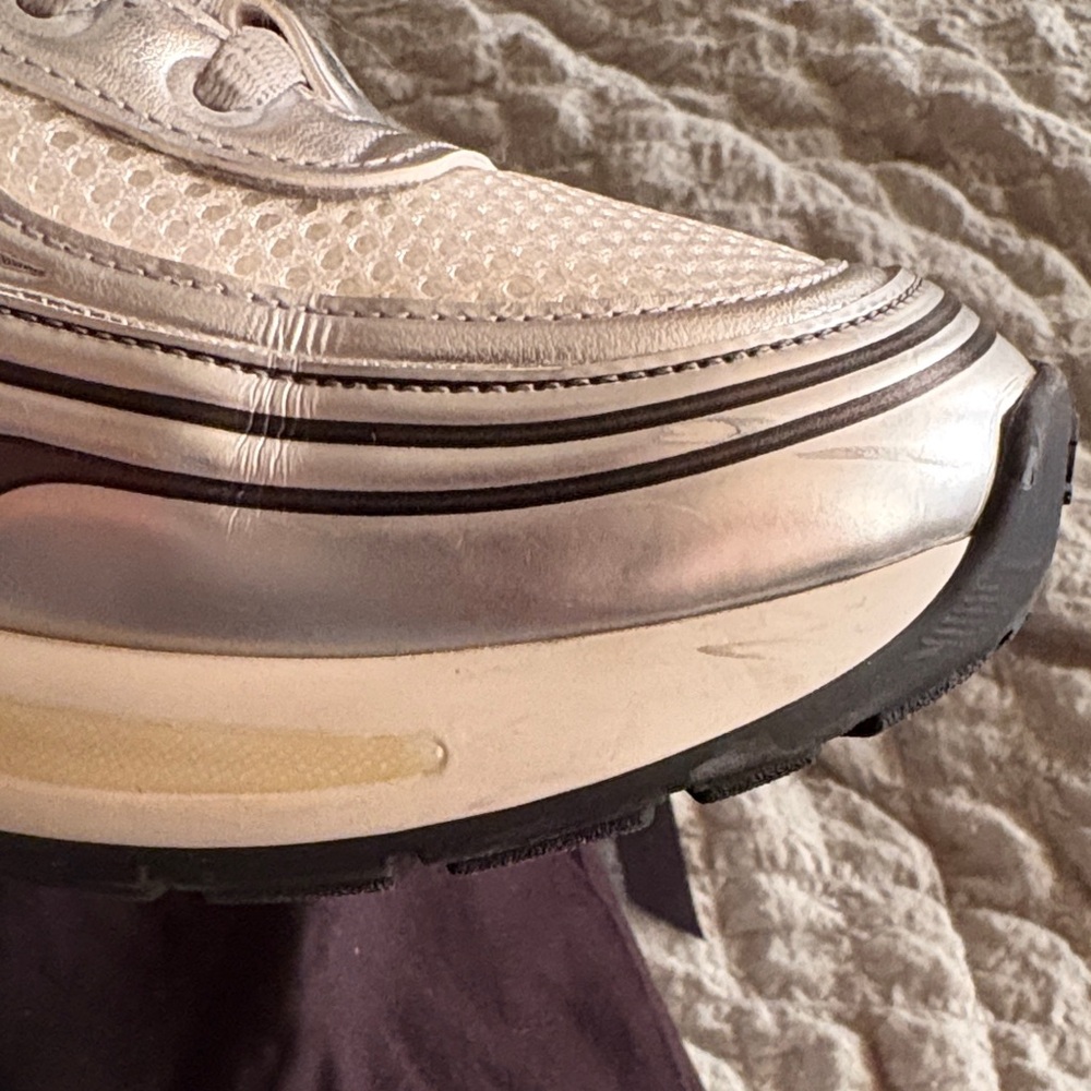 CHANEL Metallic Silver and Gray Sneakers - Picture 10 of 11